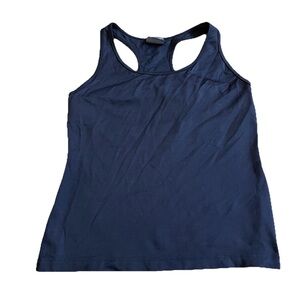 LBH Athletic Tank Top Womens Size Medium M Nylon Stretch Solid Black Tennis Golf